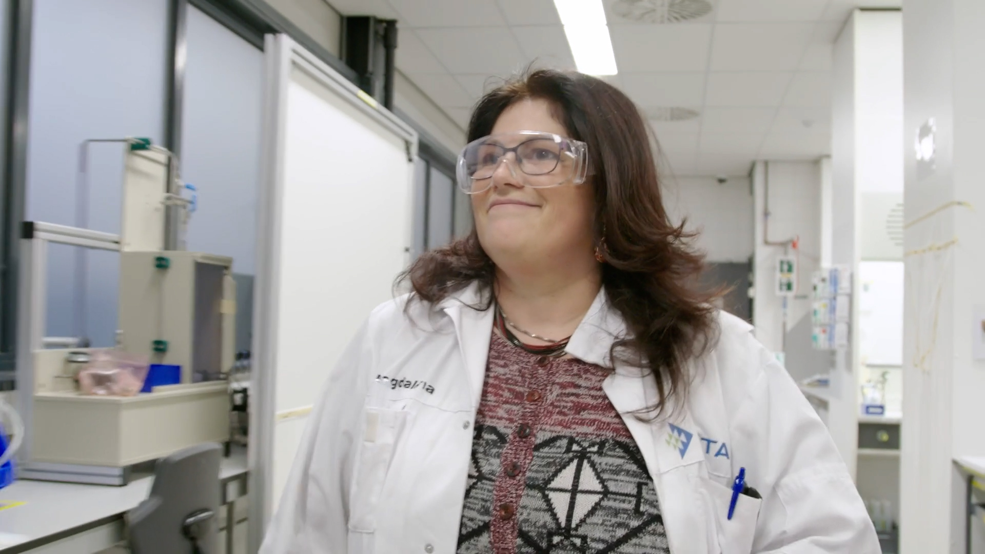 Dr Magda in her research lab