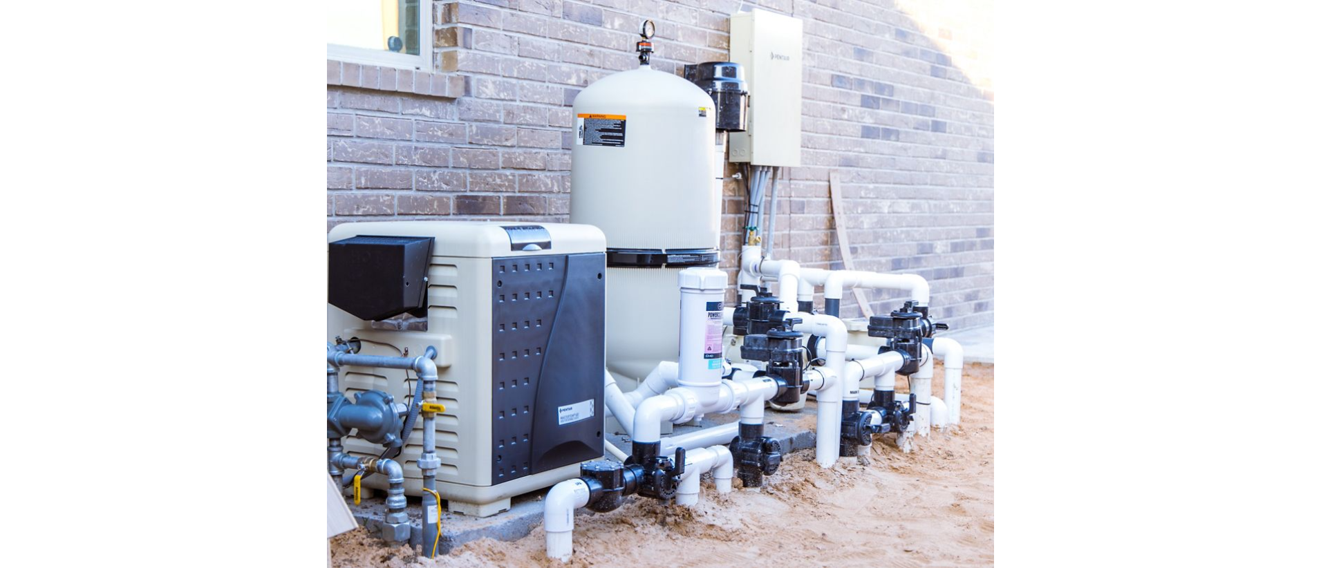 clear image of pentair products installed.