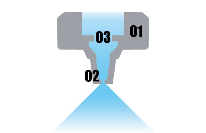 This shows the internal components of the ULDM nozzle. 