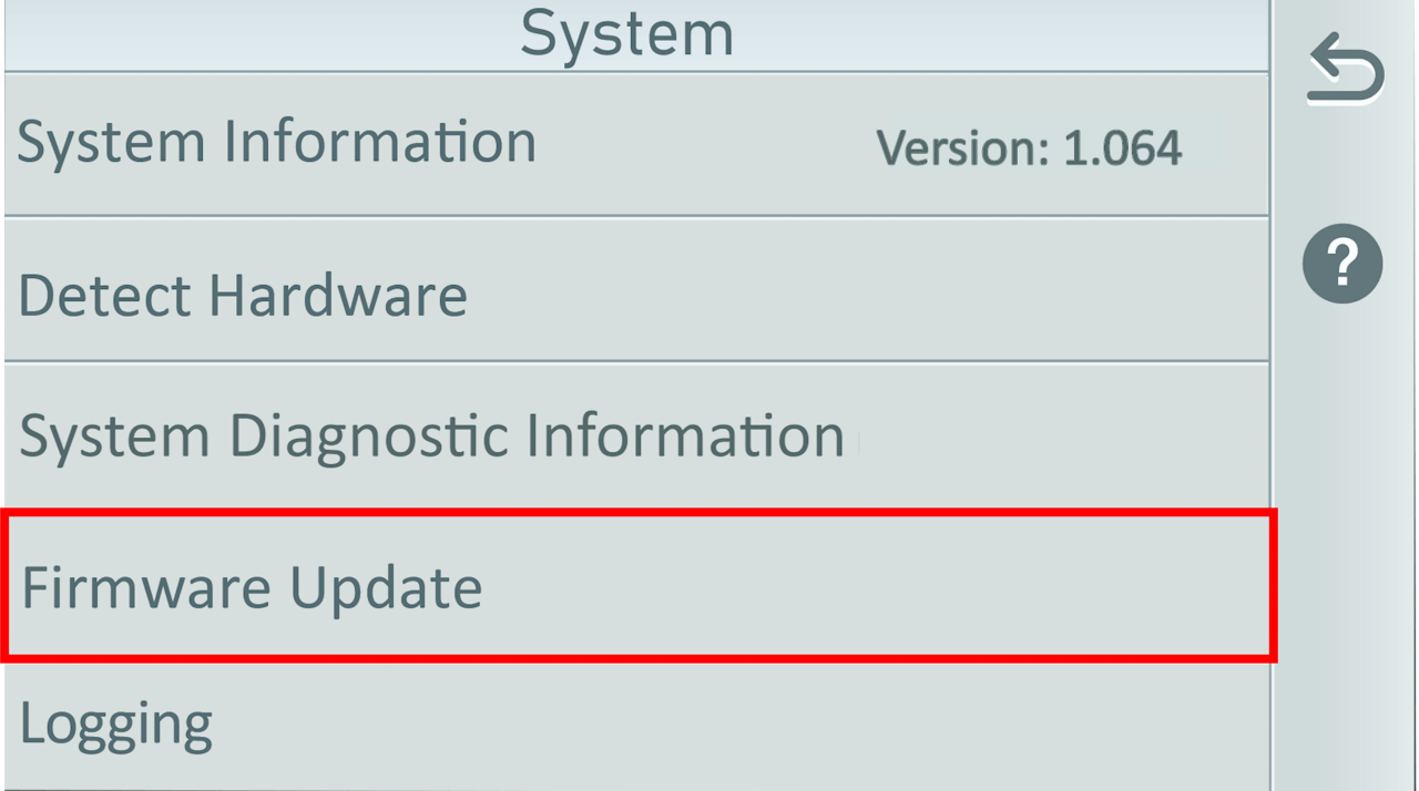 menu firmware update