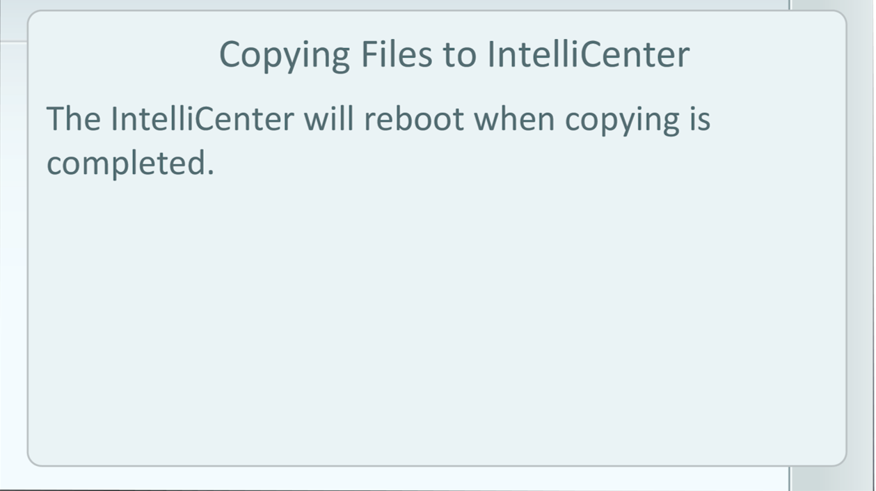 copying files to IntelliCenter