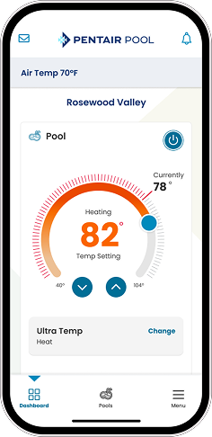 Pentair Pool App on Mobile Phone